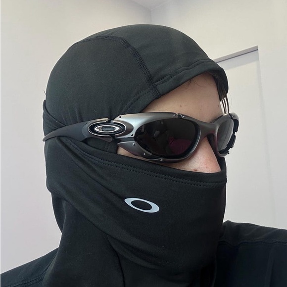 Oakley Plate Polarized Sunglasses Gun Metal Frame Grey Lenses Y2K Gorpcore🔥 - Picture 11 of 11